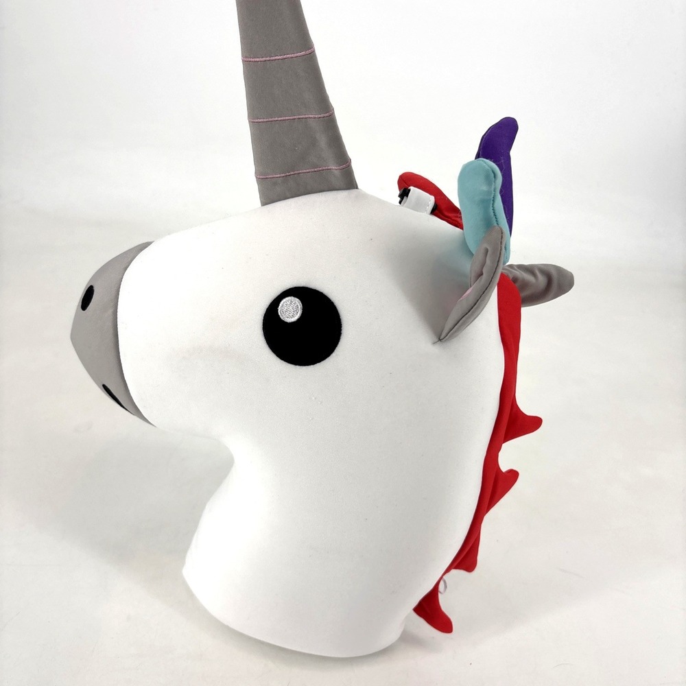 Kikkerland Zip & Flip Unicorn Soft Travel Pillow‎ Stuffed Rainbow Cushion READ!